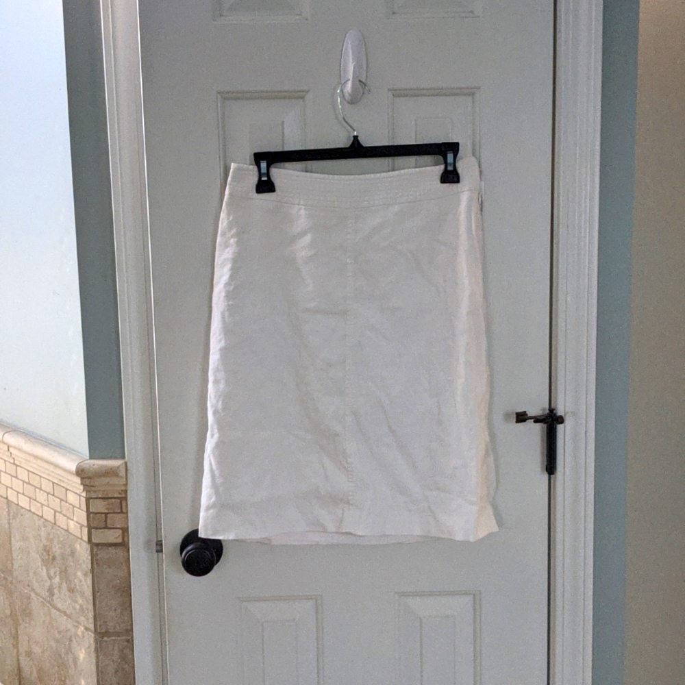 Banana republic white linen skirt